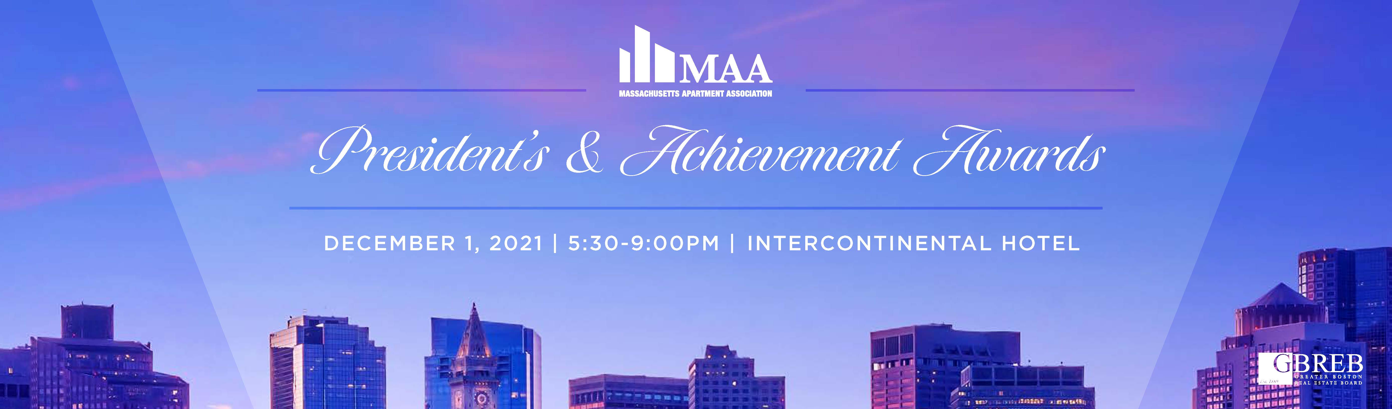 2021 MAA President's & Achievement Awards
